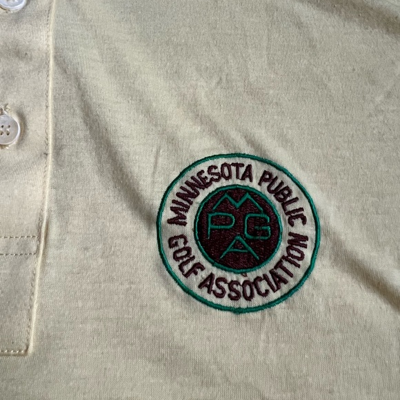 Vintage A.M. Player Golf Polo Shirt Minnesota Public Golf Association XXL Yellow - Picture 3 of 6